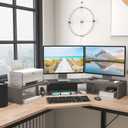 WESTREE Triple Dual Monitor Stand Riser, 56" Extra Long Monitor Stand for 1~2~3 Monitors, Monitor Stand with Length and Angle Adjustable, 3 Shelf Desktop Organizer Riser for Monitor Computer Laptop
