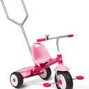 Radio Flyer Deluxe Steer & Stroll Trike, for Kids 2-5, Pink, Steel Frame