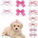 10PCS Dog Hair Bows Dog Bows for Small Size Dogs Cute Dogs Hair Bow with Rubber Bands for Cat Puppy Small Pet