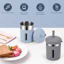 Stainless Steel Kids Cups, 12.51 oz Toddler Tumbler with Straws and Lids, Spill-Proof Baby Smoothie Cup with Silicone Sleeve, Versatile 2-in-1 Drinking Snack Cups for Kids (Gray+Blue)