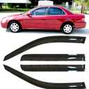 4pcs Dark Smoke Window Visor for Honda 1998-2002 Accord 4-Door 94959 | Extra Durable Tape-on, UV Protection Rain Guard, Original Vent Wind Deflector, Out-Channel Style, Outside Mount