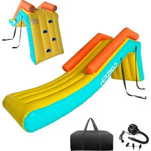 Inflatable Pontoon Slide, Quick Setup Portable Water Slide for Boat Dock, Lake Pool, Summer Party