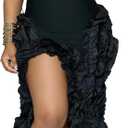 DINGANG Womens Dresses Sexy Off The Shoulder Corset Slit Summer Y2K Dress Club Party Long Dress (Large, 5792-black)