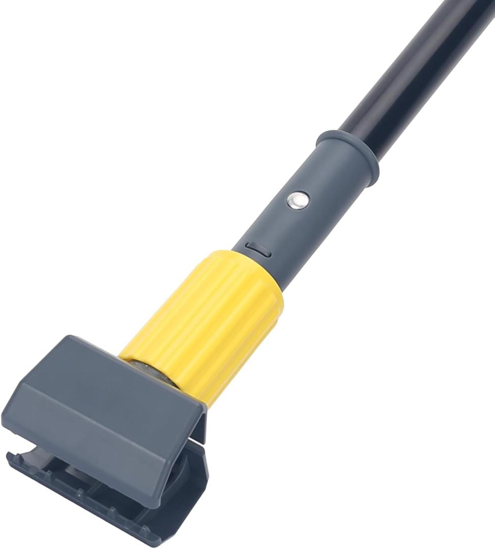 KeFanta Metal Mop Handle Commercial Heavy Duty,58" Industrial Mop Stick with Jaw Clamp,Wet Gripper Mops Head Replacement Holder for Floor Cleaning (Yellow)