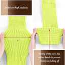 VIBILIA 31.5 Inch Leg Warmers Thigh High Socks Non-Slip Over Knee Footless Extra Long Warm Winter Socks for Women Dance Yoga (Yellow)