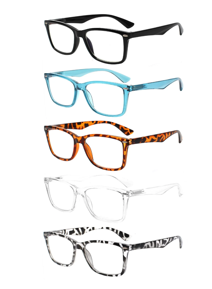 CCVOO Reading Glasses for Women/Men, Eyeglasses, Blue Light Readers for Women/Men, Computer Eye Glasses, Cheaters , Pack of 6