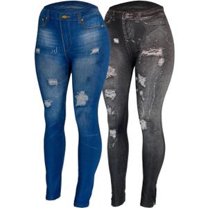 Womens One Size Leggings  Fits Small/Medium (S/M)  High-Waist Stretch Yoga Pants, Buttery Soft, Full Length (Blue, S)