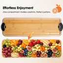Bamboo Cutting Board with Locking Lid – 22” Rectangular Charcuterie Tray & Prep Surface, Portable Snack Server with Single Compartment for Cheese, Crackers & Appetizers, Ideal for Parties & Gifting