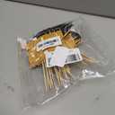 2025 Glittery Graduation Cupcake Toppers (48 Pieces) Gold and Black Class of 2025 Graduation Cap Diploma Cupcake Toppers for Graduation Party, 2025 Grad Congrats Graduation Dessert Decoration Picks