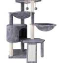 Xin Three Layer Cat Tree with Cat Condo and Two Hammocks,Grey