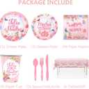 Feliz Dia De Las Madres Decorations Spanish Mothers Day Plates and Napkins Folks Knives and Spoons for Dia De Las Madres Party Supplies Decorations, Serve 12 Guests