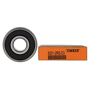 TIMKEN 6201-2RSC3 4 Pcs Double Rubber Seal Bearings 12x32x10mm,C3 Clearance, Pre-Lubricated and Stable Performance and Cost Effective, Deep Groove Ball Bearings