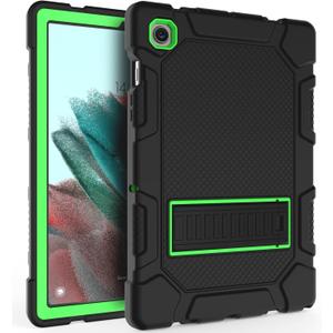 Samsung Galaxy Tab A8 Case with Kickstand, Hybrid Shockproof Rugged Cover for Samsung A8 Tablet Case 10.5 Inch (SM-X200/X205/X207), Black+Green