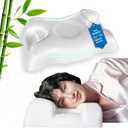 Flawless Face Beauty Pillow - Anti-Aging & Anti Wrinkle Memory Foam Neck Pillow - Cervical Pillow for Neck and Shoulder Pain Relief with 100% Bamboo Pillowcase - Perfect for Back and Side Sleepers