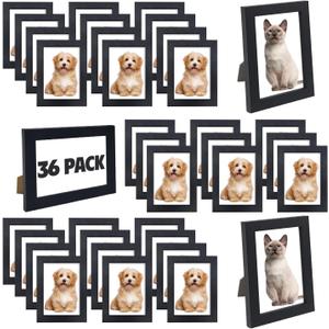 Set of 36 Picture Frame Bulk 4x6 Photo Picture Frames Gallery Wall Photo Frames Simple Black Picture Frames for Wall or Tabletop Display Photos, Paintings, Artwork