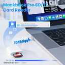 2 x USB C to SD Card Reader for iPhone 15, 104MB/s USB C 3.0 SD Card Adapter 2TB Capacity, Micro SD to Type C Adapter USB C Memory Card Reader for iPhone 15 Pro Max, MacBook, and More USB-C Devic