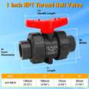 UPVC 1" NPT Ball Valve, DN25 PVC True Union Full Flow, ASTM EPDM O-ring, 1 inch Threaded PVC Shut Off for Water System