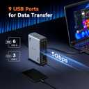 TobenONE 18 in 1 Laptop Docking Station 3 Monitors, Triple 4K Display with 3 HDMI, 9 USB Ports, Gigabit Ethernet, PD3.0, for Windows/Dell/Lenovo/HP/Thinkpad Laptops (No Power Adapter)