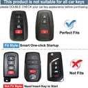 Sturdy ABS Key Fob Cover Case Compatible with Toyota RAV4 Camry Highlander Corolla Accessories (Red x 2)