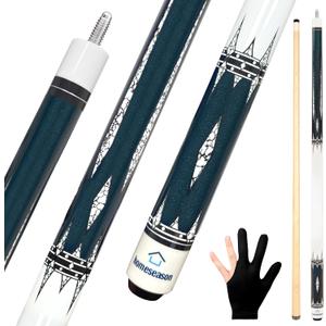 Pool Cues 58 inch Pool Cue Stick with 13mm Fiber Leather tip 20oz 4-Colors for Beginner, Commercial and Home Entertainment