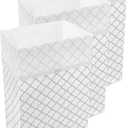Clean Cubes 30 Gallon Disposable Pop-Up Trash Cans (3-Pack) with Fitted Bags Foldable Garbage & Recycling Bins for Parties, Events & Kitchen (Trellis, 30" H x 14" W x 17" D)