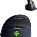 R-Go HE Ergonomic Mouse for Left Hand, Bluetooth 5.0, Silent Click, Vertical Design, with Break Software, Anti Carpal Tunnel, Rechargeable Wireless Mouse, for Windows/Mac, Customisable Buttons, Black