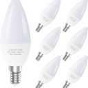 E12 Led Ceiling Fan Light Bulbs, 6W B11 Led Bulb Replace 60 Watts Incandescent, 550 LM, 2700K Warm White, Type B Light Bulb for Chandelier Lamp, Non-Dimmable Candle Lightbulbs,6-Pack (Yellow)