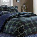 King Comforter，Cotton King Size Quilt，Teal Black Beige Bedding Set，Plaid Striped Bedspread，Lightweight Reversible Coverlet All Season