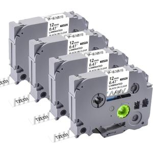 TZe-131 12mm 0.47 Laminated Clear Label Tape Compatible for Brother Label Maker Tape 12mm 0.47 Clear for Ptouch PTH110 PTD210 (1/2 inch x 26.2 ft), Black on Clear, Pack of 4  TZe-131 12mm 0.47 Laminated Clear Label Tape Compatible for Brother Label Maker Tape 12mm 0.47 Clear for Ptouch PTH110 PTD210 (1/2 inch x 26.2 ft), Black on Clear, Pack of 4