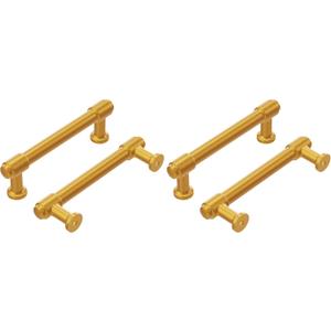 Hickory Hardware 6  Pack Kitchen Cabinet Handles, Low Profile Drawer Pulls for Doors & Dresser Drawers, Hardware for Bathroom, 3 Inch. 4 Pack 3 inch Gold Cabinet Handles Brushed Gold Cabinet Pulls Stainless Steel Drawer Pulls.