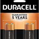 Duracell Coppertop 9V Battery, 2 Count Pack, 9-Volt with Long-lasting Power, All-Purpose Alkaline 9V Battery for Household and Office Devices