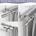 Double Curtain Rod 36 to 72 Inch,1 Inch Heavy Duty Curtain Rods for Windows with Solid Aluminum Cylindrical Finials and Bracket,1 Front and 5/8 Back Telescoping Double Drapery Rod,Brushed Nickel