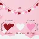 3 x Valentines Heart Garland Banner, Pre-Strung - Valentines Decorations - Valentines Banner Garland- Anniversary Wedding Birthday Party Decorations - Outdoor Home Hanging galentine's Day Decor