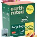 Earth Rated Poop Bags for Dogs, Guaranteed Leak Proof and Extra Thick Waste Bag Refill Rolls, Peach and Lotus, 280 Count
