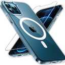 TAURI for iPhone 12 Pro Max Case, Compatible with Magsafe [Yellowing Resistant] with Screen Protectors, Military-Grade Protection, Slim Magnetic Phone Case for iPhone 12 Pro Max, Clear, 6.7"