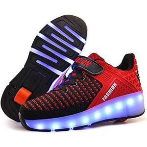 Ylllu Kids LED Roller Skate Shoes with Single Wheel Light up Roller Shoes Gift for Girls Boys Children Size 40
