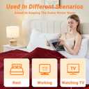 Heated Blanket Electric Throw, Soft Flannel Heating Blanket with 8 Hours Auto Off 10 Fast Heating Levels Machine Washable Sherpa Heated Blanket with Overheating Protection (Throw (50" x 60"), Red)