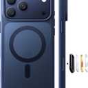 TORRAS Stronger Magnetic & Shockproof for iPhone 17 Pro Max Case, Fit for MagSafe, Military Grade Drop Protection, Camera Control, DIY Button, Slim for iPhone 17 Pro Max Case Translucent Deep Blue