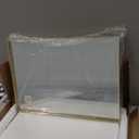 VocalStar Gold Bathroom Mirror, 18 x 26 Inch Square Corner Rectangle Brass Metal Framed Bathroom Vanity Mirrors for Wall Modern, 1/4-inch Shatterproof Glass | Ultra-Flush Hanging