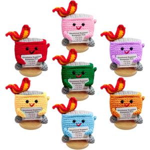 Emotional Support Dumpster Fire - Positive Crochet Birthday Gifts for Women Men, Handmade Knitted Retirement Farewell Going Away Gifts for Friend Coworkers Chaos Coordinator Office Administrative Boss