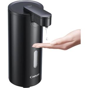 Automatic Soap Dispenser, Automatic Liquid Soap Dispenser Touchless, 12oz/340ml, 3-Level Adjustable, Battery Operated, Water-Resistant for Bathroom, Kitchen, and School, Clog-Free, Black