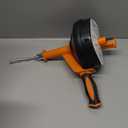 Drain Auger, Clog Remover with Drill Adapter, 25 Feet Flexible Plumbing Snake Use Manually or Powered for Kitchen, Bathroom and Shower Sink, Comes with Gloves (orange)