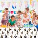 41 Pieces Dog Birthday Party Supplies, Puppy Party Tableware for Kids Party Decorations Includes 20 Plates 20Napkins and 1 Tablecloth for Puppy Theme Party Supplies