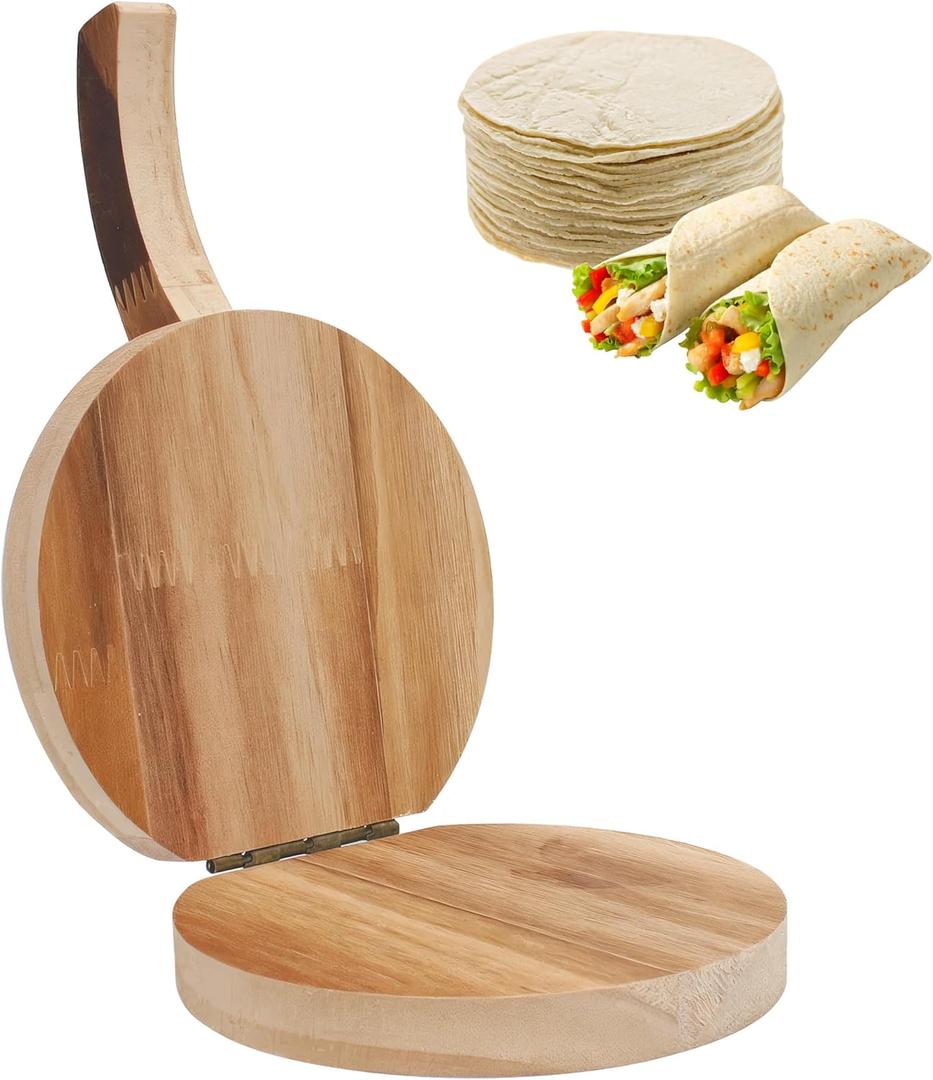4.72" Small Wooden Tortilla Press, Aplastador De Tortillas Tortilladora Para Hacer Presser Skin Wrapper Gadgets for Indian Roti Dumpling Tortillero Tortillera Manual Corn Sugar Pancake Ravioli Kitchen
