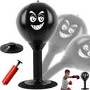 Desktop Punching Bag, Stress Buster with Suction Cup for Office Table and Counters, Heavy Duty Stress Relief Ball, Desk Boxing Punch Ball, Funny Gifts for Kids Coworkers and Friends (Black)