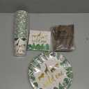 Sparkle and Bash 144-Piece Wild One Safari Party - 9in Paper Plates, 8oz Cups, 6in Flatware & 2-Ply Napkins - Disposable Jungle Tableware & Utensils