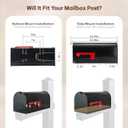 Large Mailboxes for Outside, RAINHOL Black Metal Mailbox, Galvanized Steel Post Mount Mail Box, T3 Large Capacity, 23 x 10.7 x 8.9 Inches
