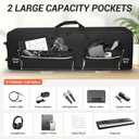88 Key Keyboard Case with Wheels, Padded Rolling Gig Bag with 4 Pockets, For Full 88Key-57.1"x18.1"x6.9"