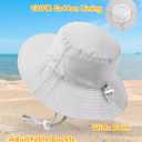 Baby Sun Hat Toddler Bucket Hats UPF 50+ Kids Summer Sun Protection Beach Hat for Boys Girls (White, M)