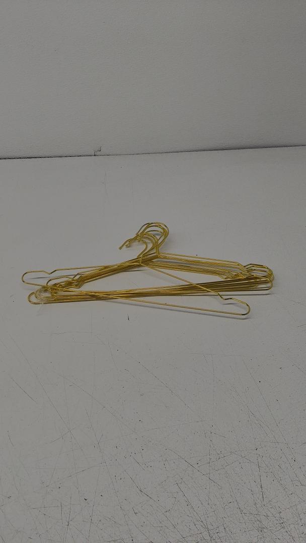 17.7" Strong Metal Wire Clothes Hangers, Coat Hanger, Standard Suit Hangers, Metal Shirt Dress Hanger Rack, 9 Pack, Gold